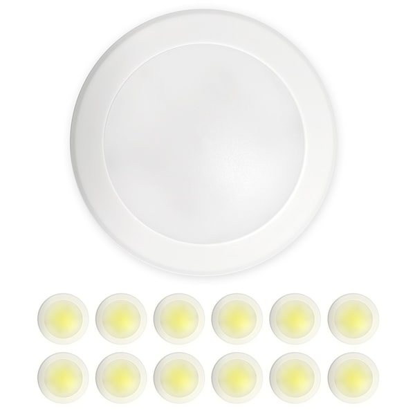 Nuwatt 5/6" LED Flush Mount Ceiling Light, Dimmable Retrofit Disk Recessed Lighting Fixture, 3000K, PK12 NW-R-DSK-6-15W-30K-12P - main